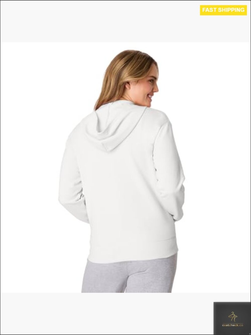 Midweight Full-Zip Hoodie Cozy Fleece Cotton Polyester Zip-Up Sweatshirt - Picture 2 of 7